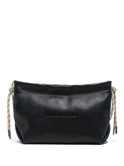 BIMBA Y LOLA medium embossed-logo drawstring shoulder bag Black 261BBAJ6N11000
