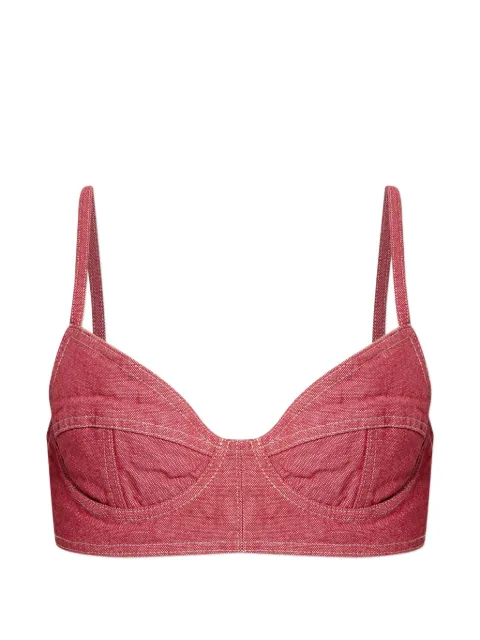 DSQUARED2 Oxford denim Tiki bra Red S75NC1123D30026
