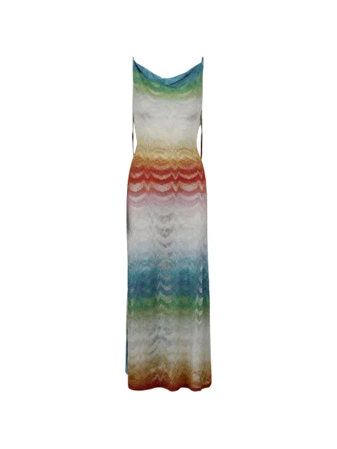 Missoni long cover-up dress in shaded lamé viscose White MC26SQ02BR014H