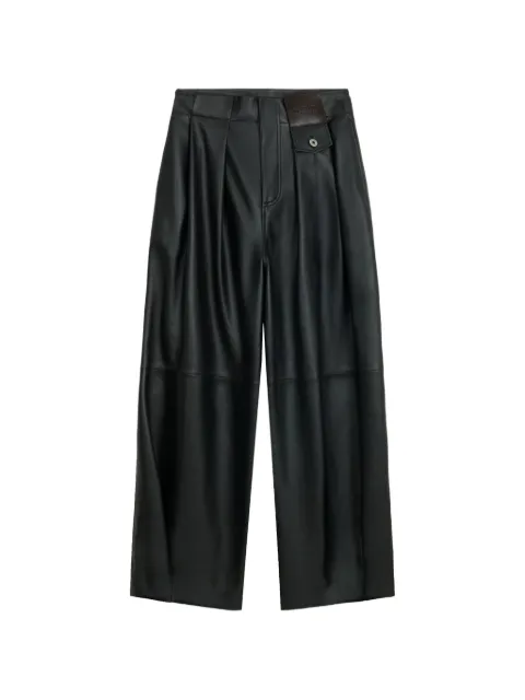 LOEWE pleated leather trousers Black S359Y54L88