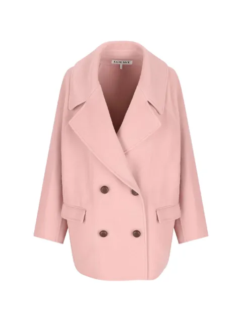 LOEWE double-breasted pocket coat Pink S359Y01XE8