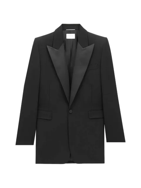 Saint Laurent shawl-lapel wool jacket Black 844999Y7E63