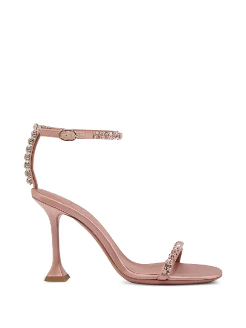 Amina Muaddi Gigi crystal-embellished ankle strap sandals Pink 15S365693GIG