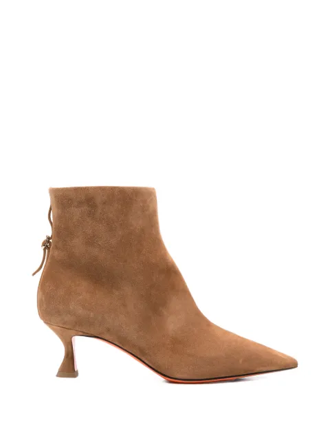 Santoni point-toe suede boots Neutrals WTIS71908HI2NHZW
