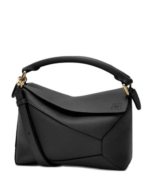 LOEWE small Puzzle Edge leather tote bag Black A510P60XAWLE