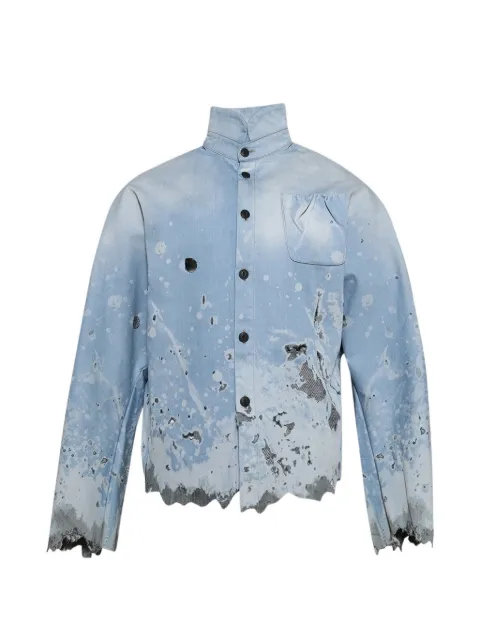 RRR123 Metas-Braxas pocket distressed shirt Blue MTBXSI50