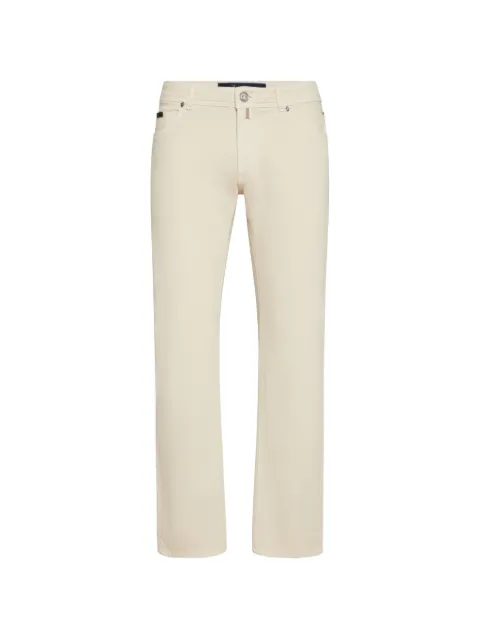 Billionaire leather-detail jeans Neutrals OAECMDT4060BCO013P