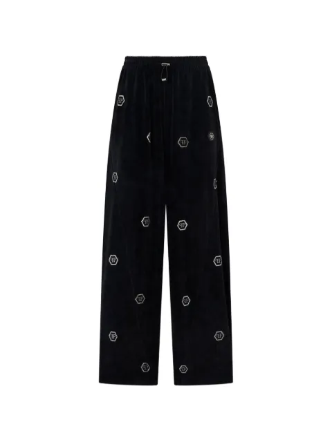 Philipp Plein logo-embellished track pants Black SAFCWJT2194PTE003N