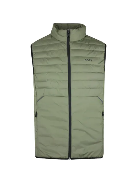 BOSS quilted zip vest Green 50545867