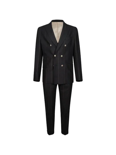 Eleventy pinstripe double-breasted suit Black L75ABUC09GPBOTTES0L091