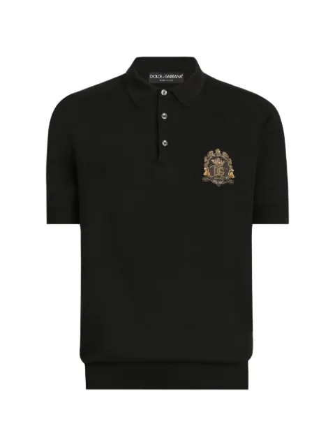 Dolce & Gabbana virgin wool polo shirt Black GXZ02ZJDVG8