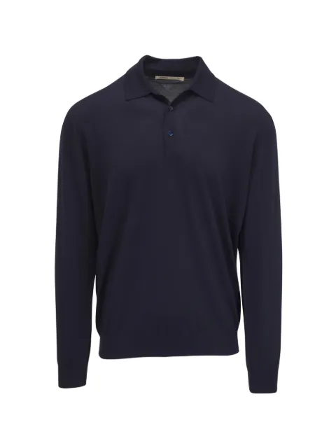 Maurizio Baldassari point collar ribbed polo shirt Blue KPK30054A1KWISH690
