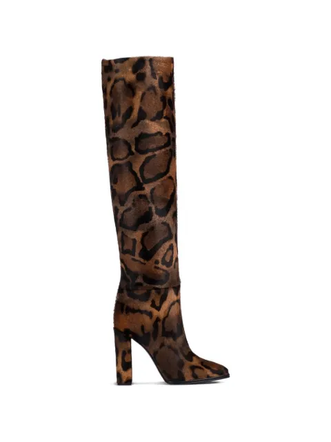 Le Silla Elsa pony-effect calfskin boots Brown 7060C100RBPPTAR