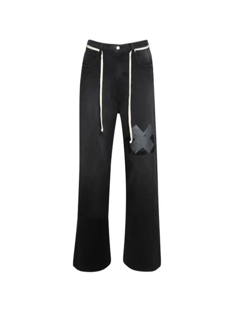 RRR123 New Rose graphic denim jeans Black NROSPA00
