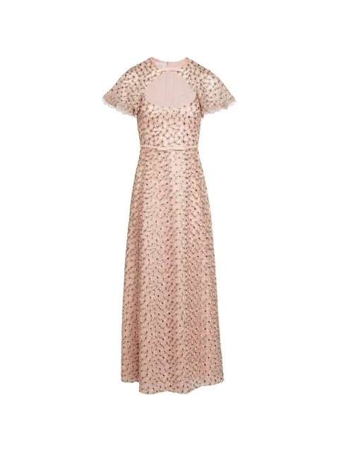 Giambattista Valli Daisies floral embroidered midi dress Pink 26SSPVCA509345RIC
