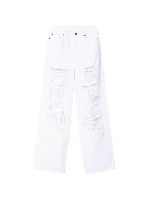 TWINSET distressed wide-leg jeans White 241AP2370