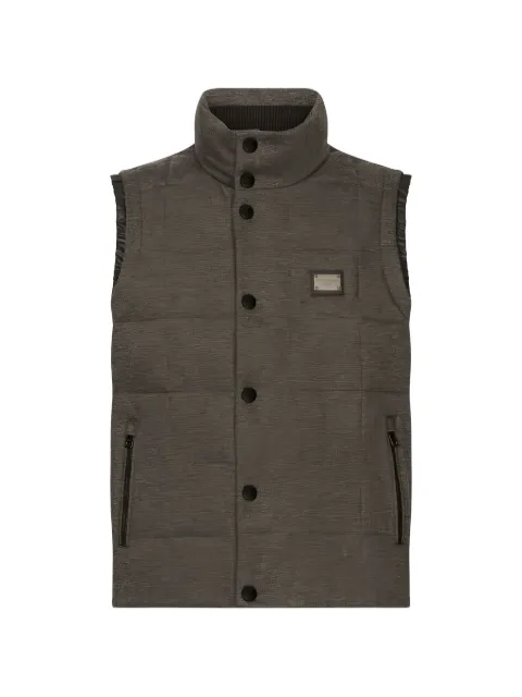 Dolce & Gabbana button-fastening logo-plaque gilet Green G9ABGTGF790