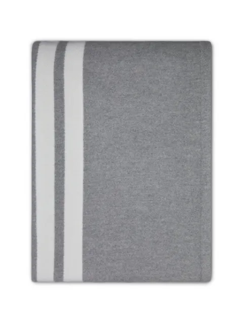 Thom Browne wool cashmere 4-bar frete throw Grey UXU072AF0485