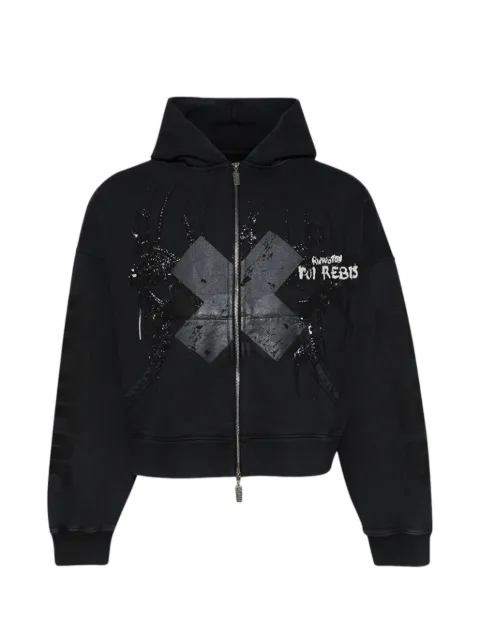 RRR123 Bad Eyes zip-up hoodie Black BADEZH00