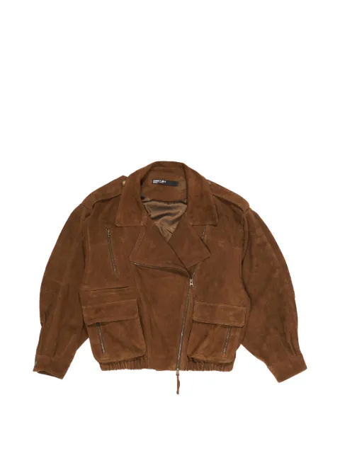 BIMBA Y LOLA zip-fastening suede jacket Brown 261BR049410542