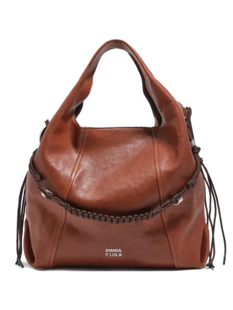 BIMBA Y LOLA medium braided leather shoulder bag Brown 261BBAJ7O14633