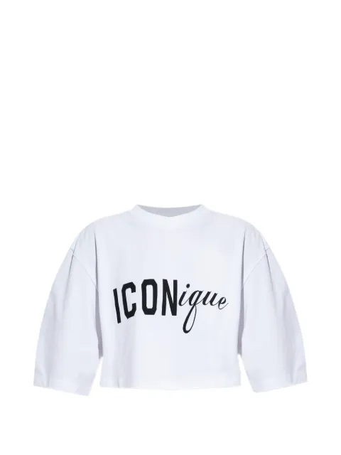 DSQUARED2 ICONique cropped loose fit T-Shirt White S73GC0309D20033