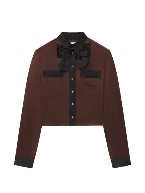 FRAME x Ritz Paris bow pocket blouse Brown WP26WBL021