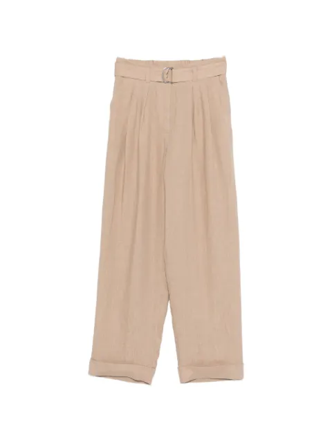 PANICALE belted pleated trousers Neutrals D381220PA