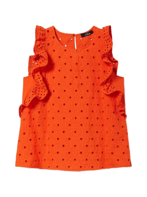 TWINSET broderie-anglaise ruffled top Red 241AT2070