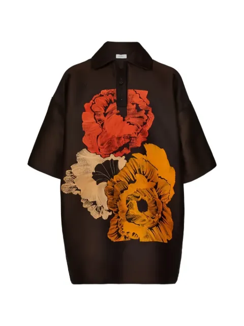 Ferragamo floral polo shirt Black 753662