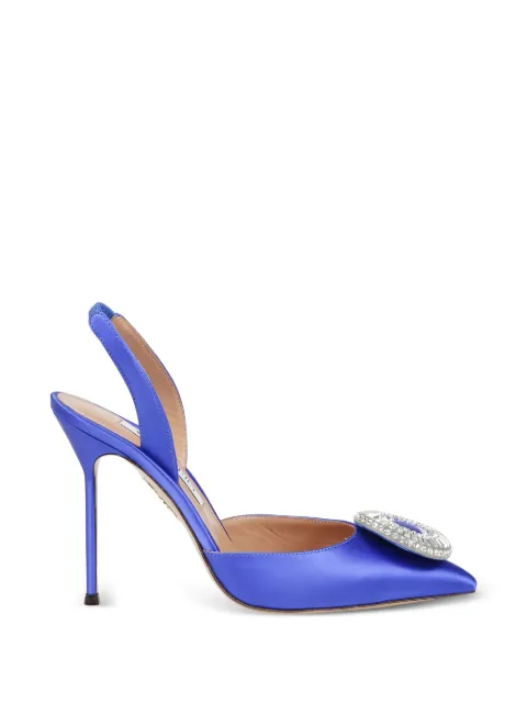 Aquazzura crystal-embellished slingback sandals Blue CYPHIGL0SAT