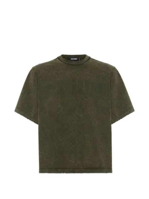 DSQUARED2 loose raw edge T-shirt Green S74GD1460D20073