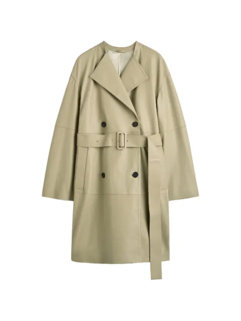 TOTEME collarless leather coat Neutrals 254WRO0243LE0166313