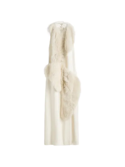 TOTEME shearling-appliqué midi dress Neutrals 251WRD0161FB0331070