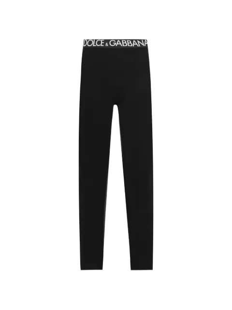 Dolce & Gabbana logo-waistband leggings Black FTB5TTGDCML