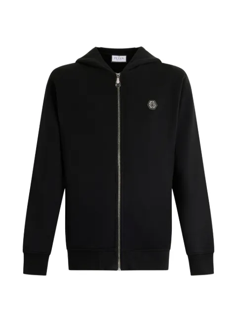 Philipp Plein zip basic hoodie Black SAFCMJB3928PTE180N