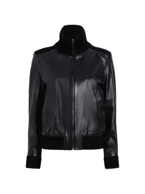 Proenza Schouler White Label Elenora ribbed-collar jacket Black WL2612166LR222