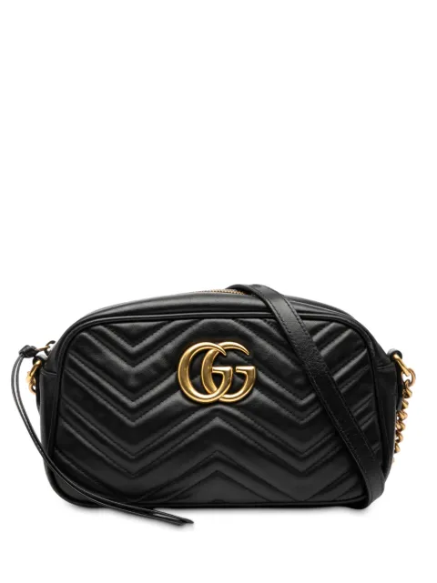 Gucci Pre-Owned 2016-2026 Small GG Marmont Matelasse Leather crossbody bag Black WD04ZAZL3FGQV9JE