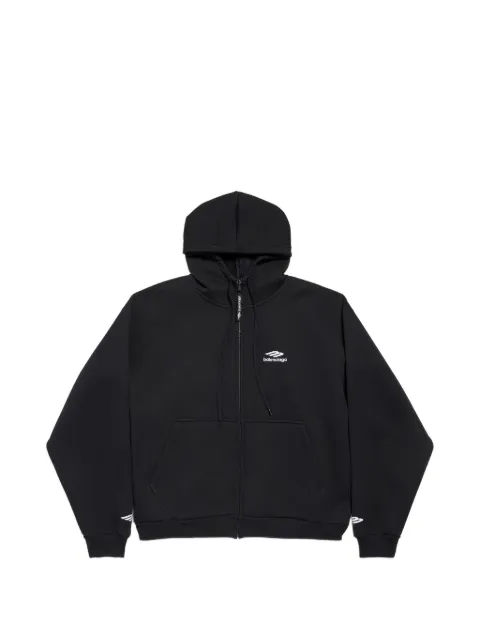 Balenciaga 3B Sports Icon zip-up hoodie Black 855304TQVN99034