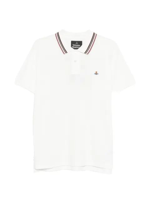 Vivienne Westwood striped-collar polo White 2H01000UJ00AU
