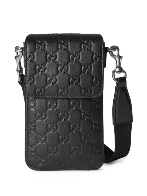Gucci GG-embossed phone bag Black 855787AAFX4