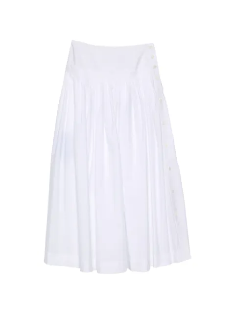 Lanvin pleated buttoned maxi skirt White RWST01026166P2600