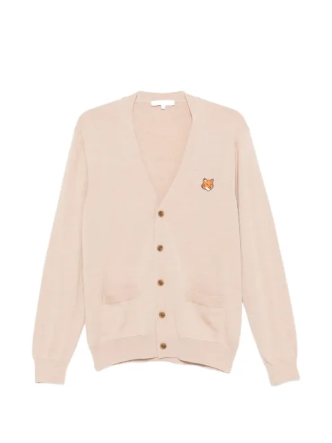 Maison Kitsuné fox-motif pocket cardigan Neutrals PM00501KT1181