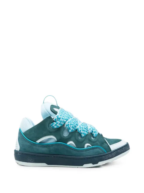 Lanvin Curb herringbone-lace sneakers Blue FUSKDK12BICOE25