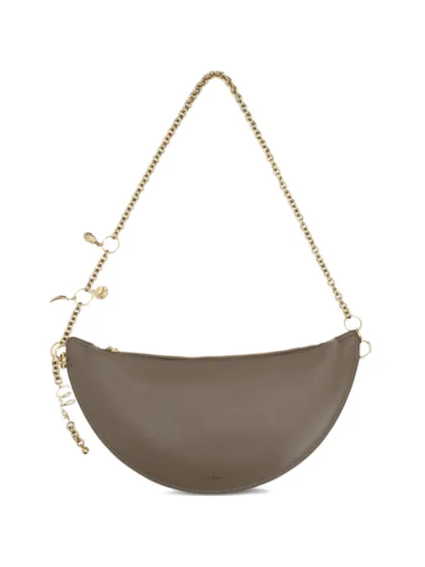 Chloé Icons chain leather shoulder bag Grey CH25AS519P80
