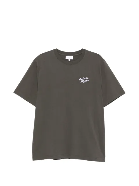 Maison Kitsuné Handwriting logo-print T-shirt Grey MM00126KJ7025