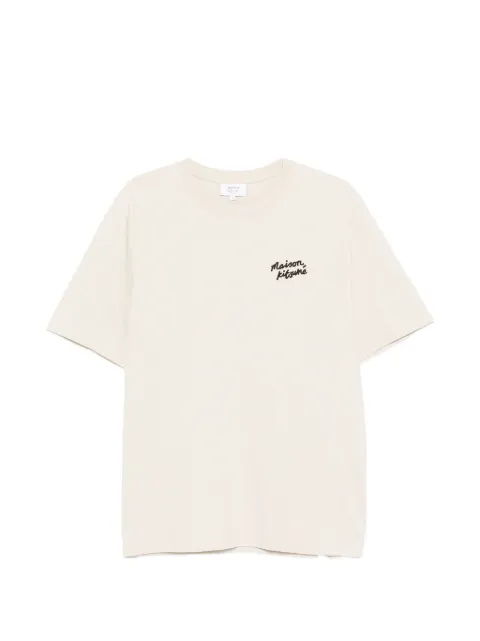 Maison Kitsuné embroidered-logo T-shirt Neutrals MM00126KJ7025