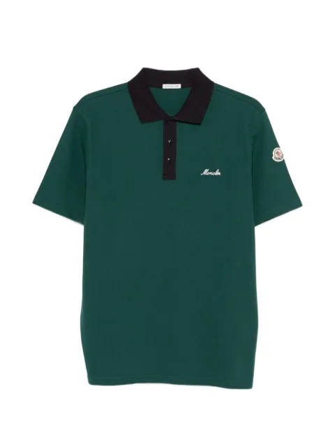 Moncler logo-embroidered polo shirt Green L10918A0000389A16