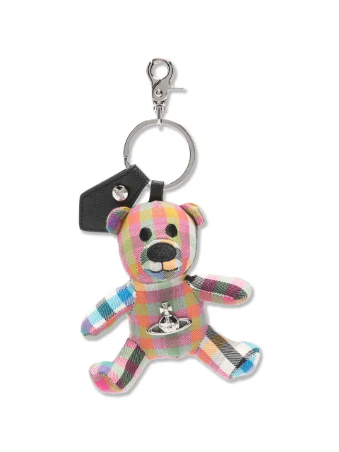 Vivienne Westwood checked teddy-bear keyring Pink 82120005UW01CV