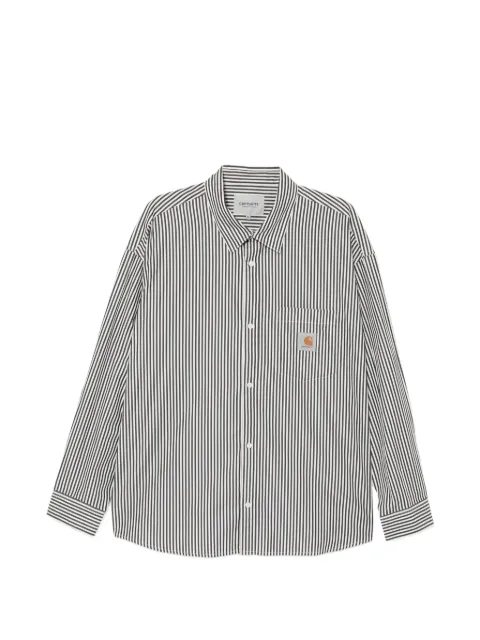 Carhartt WIP L/S Daldry striped-pattern chest-pocket shirt Black I035952